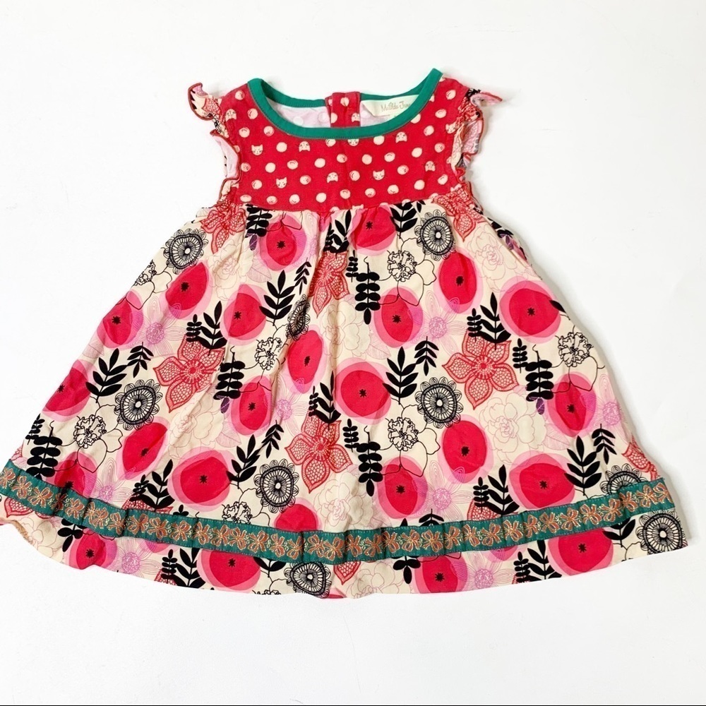 Matilda Jane GLAD TIDINGS Dress  Size 2 Flutter Red Floral Girls Make Believe
